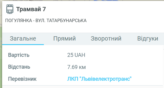  Трамвай №7 у Львові: розклад, маршрут, зупинки, ціна та пересадки — Погулянка ↔ Ковча
