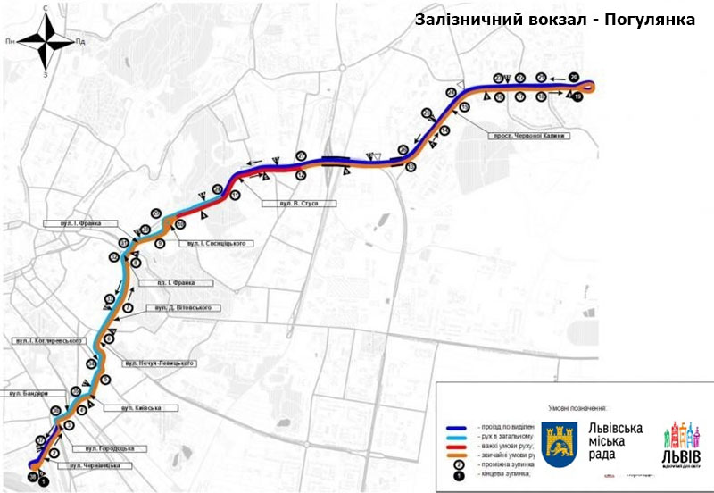  Трамвай №1 Львів: розклад, маршрут, зупинки, ціна та онлайн-відстеження