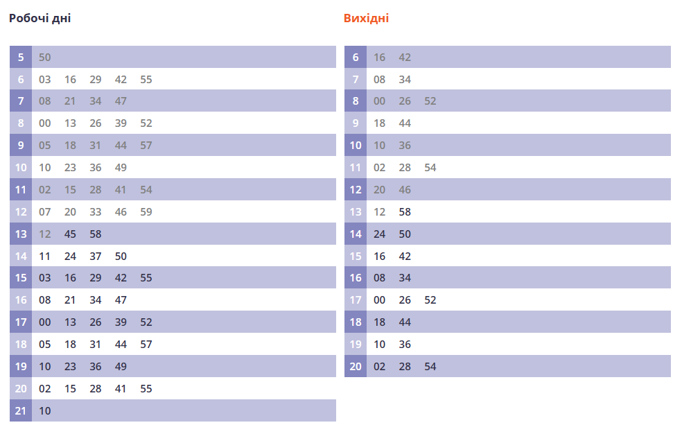  Автобус 11 у Львові: розклад, маршрут, зупинки, ціна та пересадки