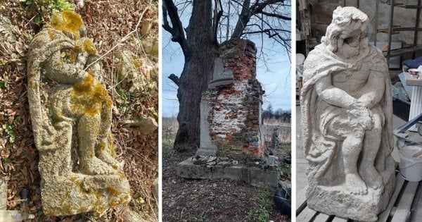У Нижанковичах відновили рідкісну пошкоджену скульптуру Скорботного Христа - фото