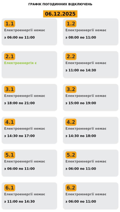 image ‣ Українські новини Оновили графіки відключень світла у Львові та області