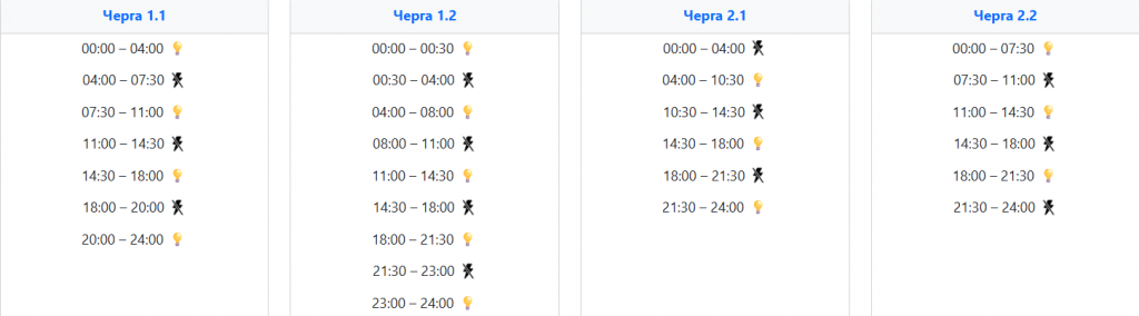  Графік відключення світла на Заході України завтра, 13 січня ‣ Українські новини