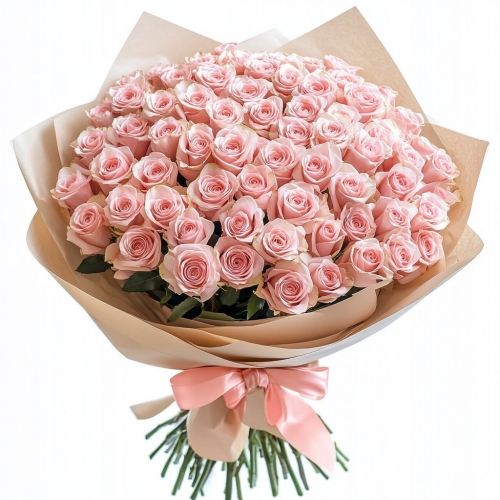 Букет 101 рожева троянда "Наталі"