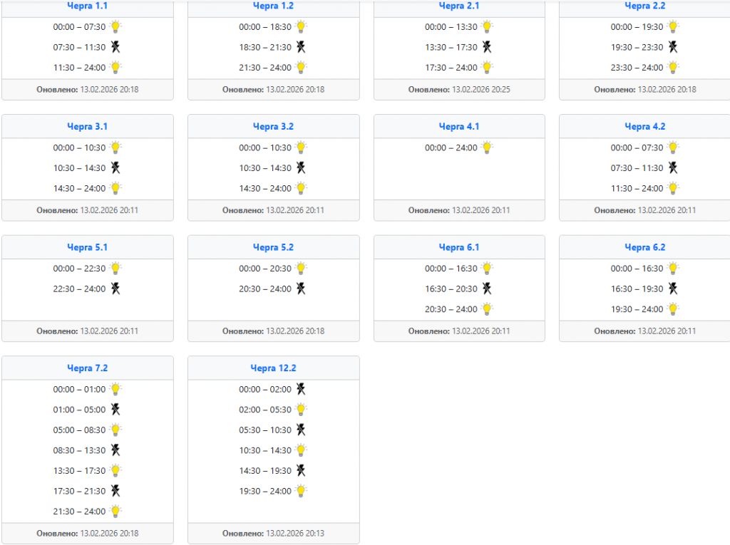  Світло 14 лютого, коли і де вимикатимуть у Західній Україні ‣ Українські новини
