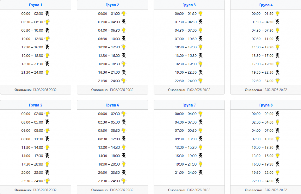  Світло 14 лютого, коли і де вимикатимуть у Західній Україні ‣ Українські новини