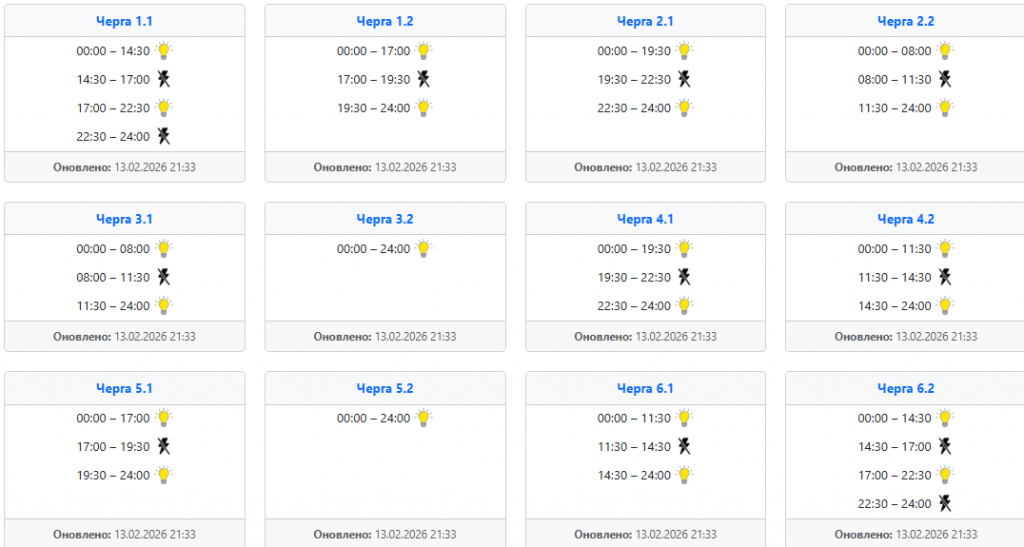  Світло 14 лютого, коли і де вимикатимуть у Західній Україні ‣ Українські новини