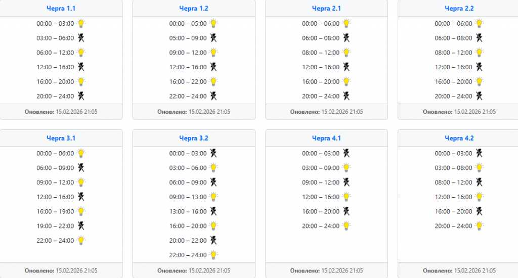 image ‣ Українські новини Графік відключення світла 16 лютого Захід