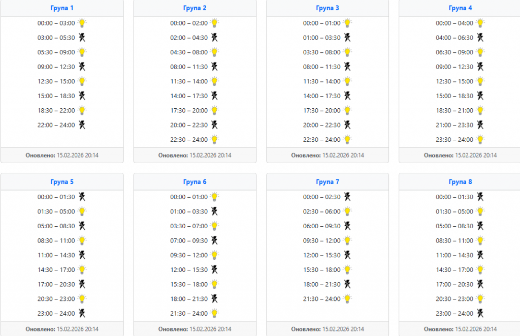 image ‣ Українські новини Графік відключення світла 16 лютого Захід