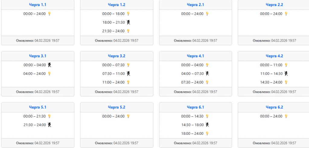  Світло 5 лютого – як працюватимуть графіки у західних областях ‣ Українські новини