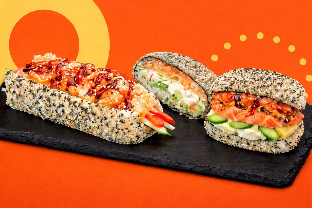 Суші бургер з лососем Суші бургер Туна