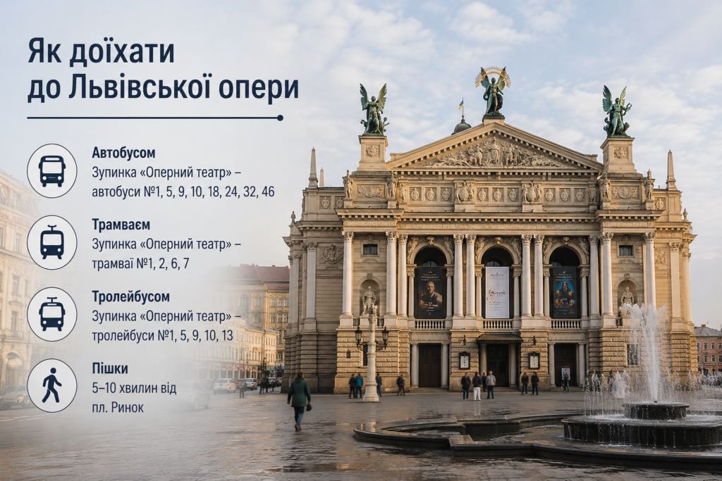 мршрут до Львівської опери