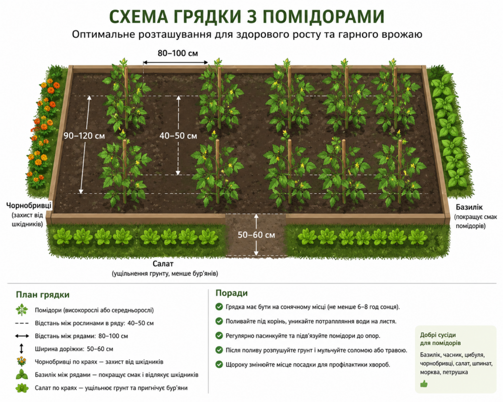 Коротка схема для грядки Як прискорити дозрівання помідорів без шкоди