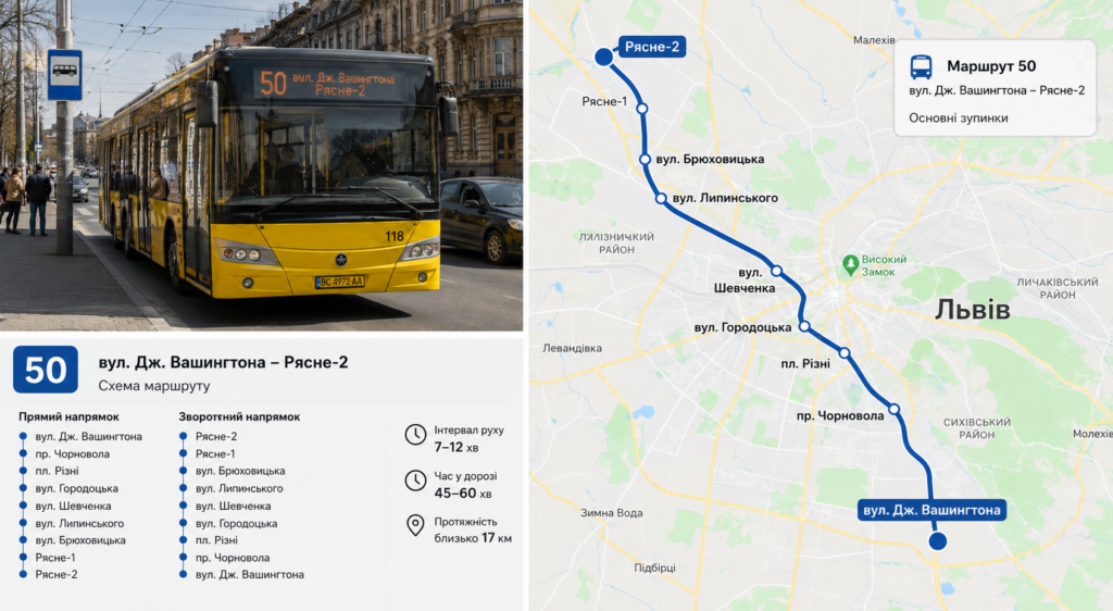 З Рясного до центру - найпростіший маршрут Як доїхати з Рясного до центру Львова