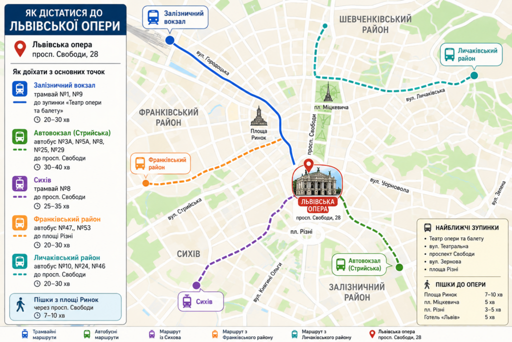 як доїхати до Львівської опери Як доїхати до Львівської опери
