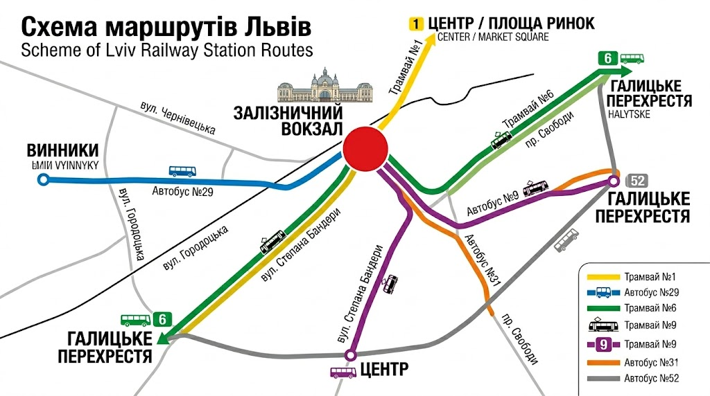 image ‣ Українські новини Як дістатися до вокзалу Львова Як дістатися до Головного вокзалу Львова