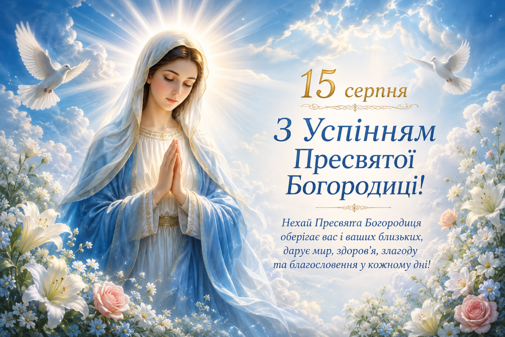 Короткі привітання з Успінням Богородиці Успіння Богородиці 2026: традиції та привітання