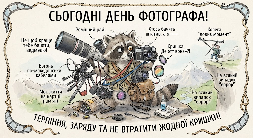 image ‣ Українські новини Кілька слів із гумором для фотографа День фотографа 19 серпня 2026: красиві привітання