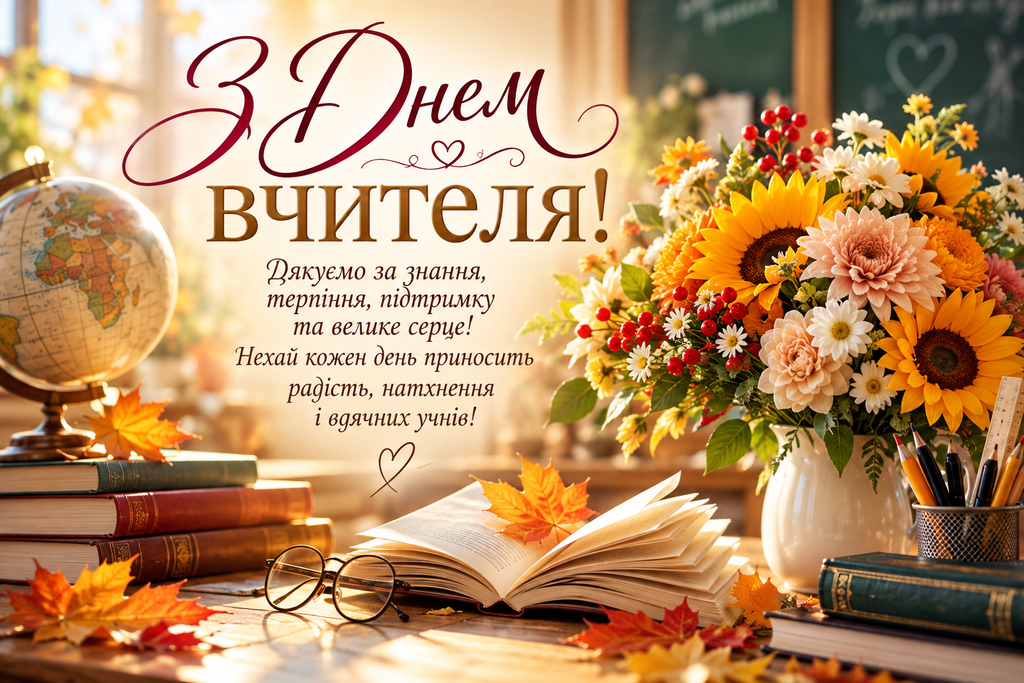 image ‣ Українські новини Привітання класному керівнику З Днем учителя 2026: красиві привітання та побажання