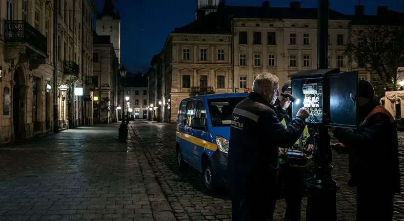 символічна сценка: макет споруди, договір оренди та паперовий дрон на столі