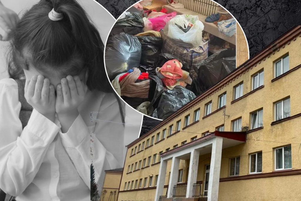символічна сцена з дитячим черевиком, шафкою і обгорткою цукерки