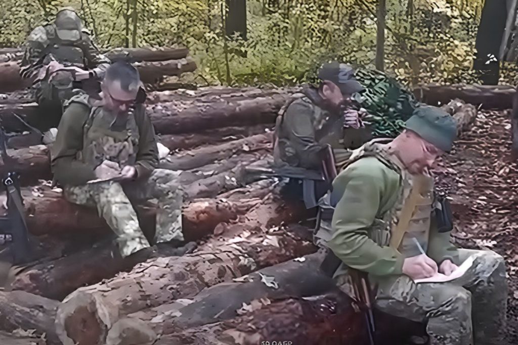 каска, ручка і відкритий зошит з українським рукописом