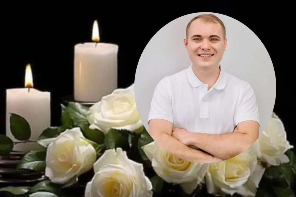 символічна сцена зі стоматологічними інструментами, запаленою свічкою та складеною хустинкою, стримана атмосфера