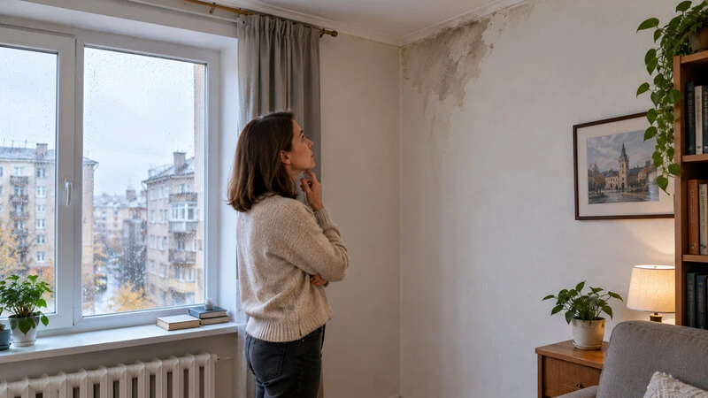 Чому після дощу з'являється волога на стінах? Дізнайтеся, як відрізнити протікання, конденсат і проникнення дощової води та уникнути зайвого ремонту.