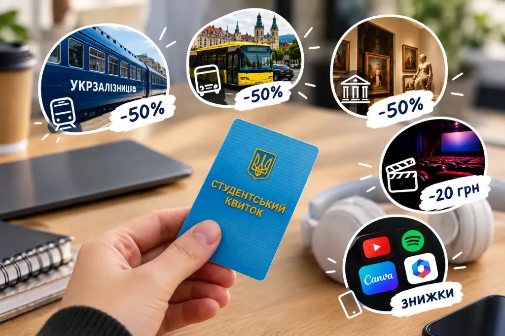 студентський квиток та електронні підписки у символічній предметній сцені