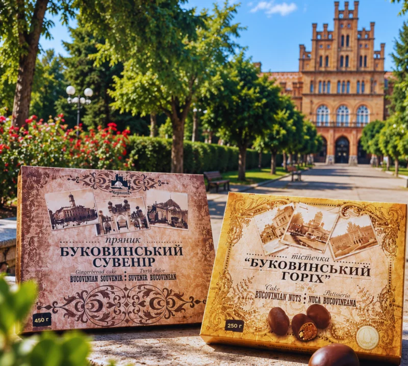 Натюрморт з буковинськими солодощами на дерев'яному столі