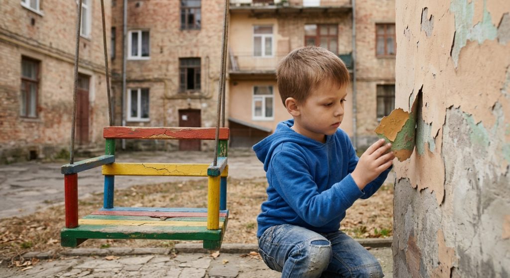 символічна предметна сцена побутових джерел свинцю