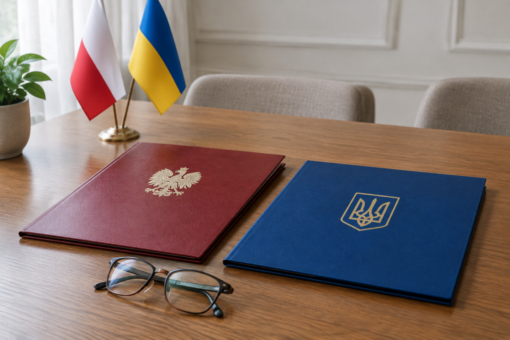 символічна композиція з документами та окулярами на столі, без людей